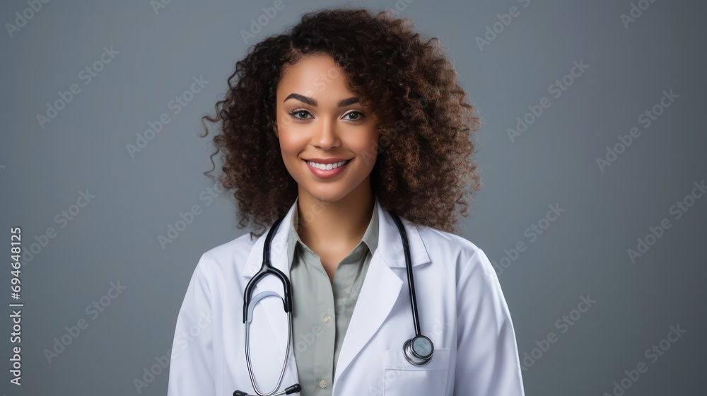 A Portrait of a beautiful happy young doctor on a white isolated transparent background. A Portrait of a beautiful happy young doctor on a white isolated transparent background.