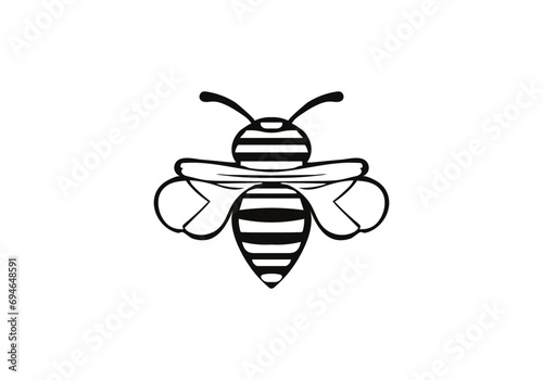 Africanized bee killer bee minimal style icon illustration design