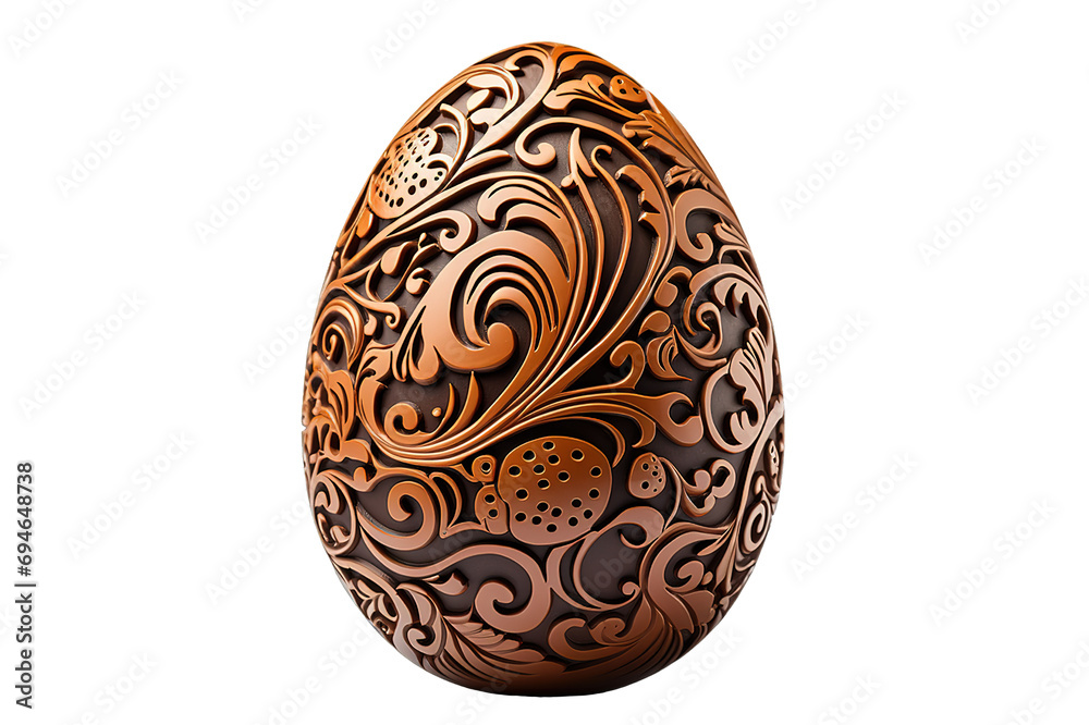 Dark and white chocolate egg isolated on PNG Background. Generative Ai. Dark and white chocolate egg isolated on PNG Background. Generative Ai.