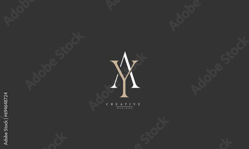 Alphabet letters Initials Monogram logo AY YA A Y