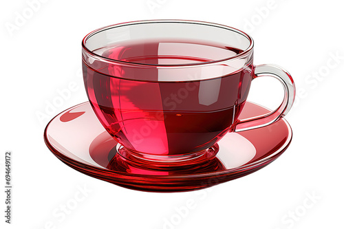 tea in cup with lemon isolated on PNG Background. Generative Ai.