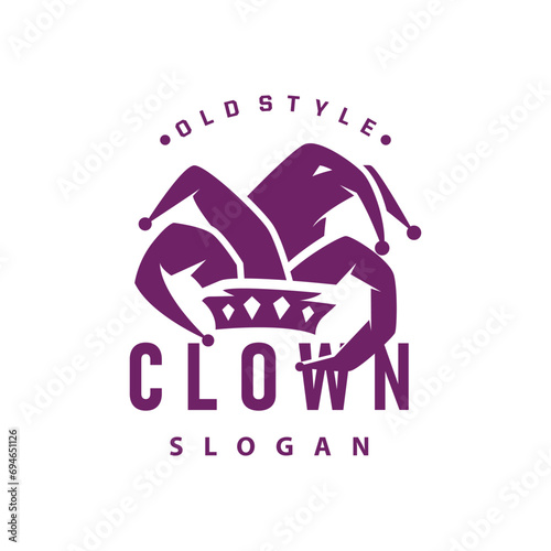 Simple illustration template jester hat logo minimalist joker clown design