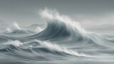 Big ocean wave on a stormy day