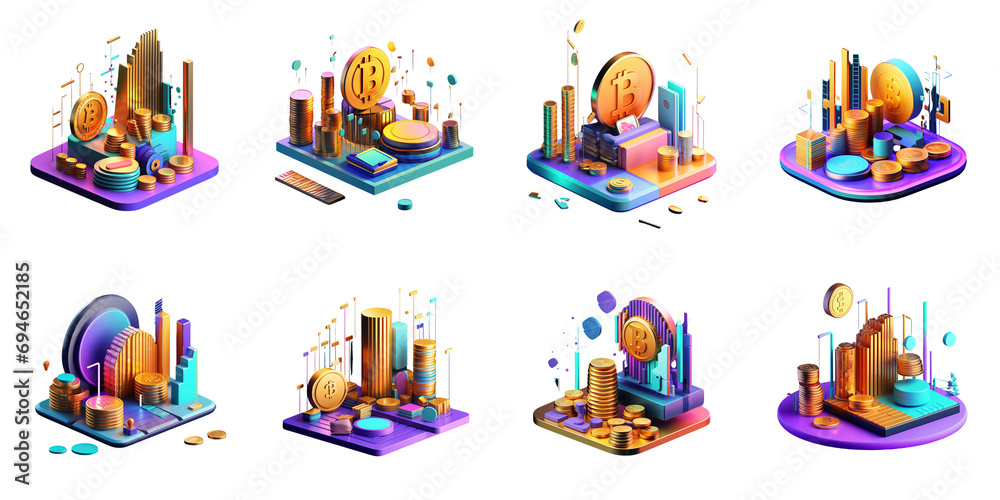 3D financial icon Artificial Intelligence Generative