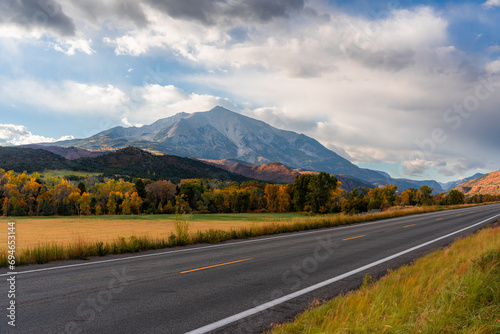 Scenic Colorado Mountain Road in the Fall Season