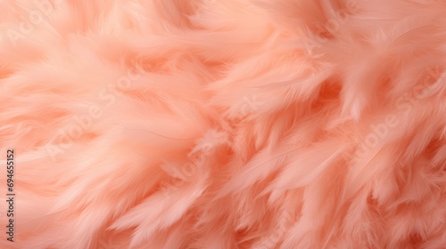 fluffy fur and feathers, abstract peach background conceptual color of 2024 Peach Fuzz. Floral background. Pantone color
