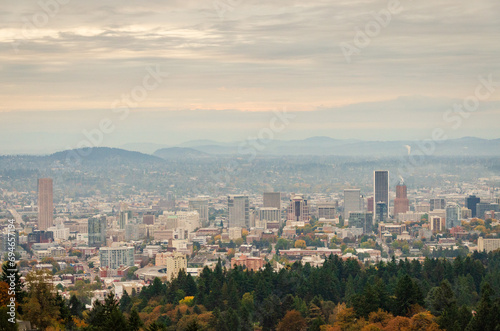 Portland, Oregon's Skyline on a Autumn Day