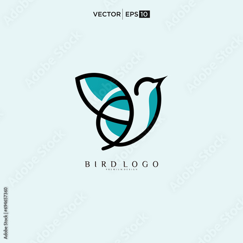 Flying Wings Bird Logo abstract design vector icon