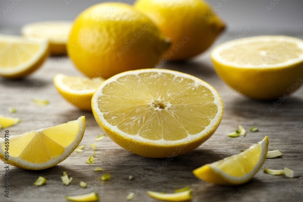 Bright Yellow Lemon Isolated on White - Citrus Fruit Concept Bright Yellow Lemon Isolated on White - Citrus Fruit Concept