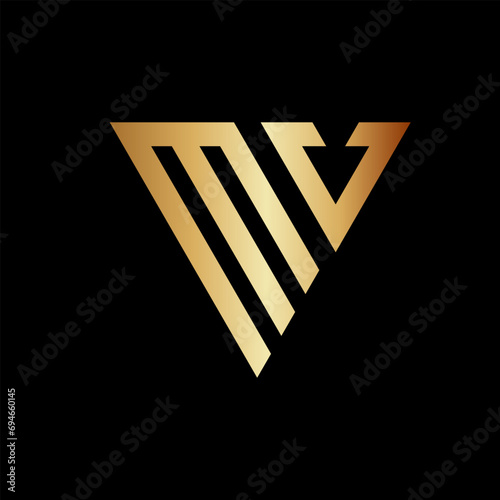 Triangle Monogram M Logo Design photo