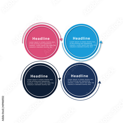 Four steps circle  infographic scheme, template, chart, diagram, module 