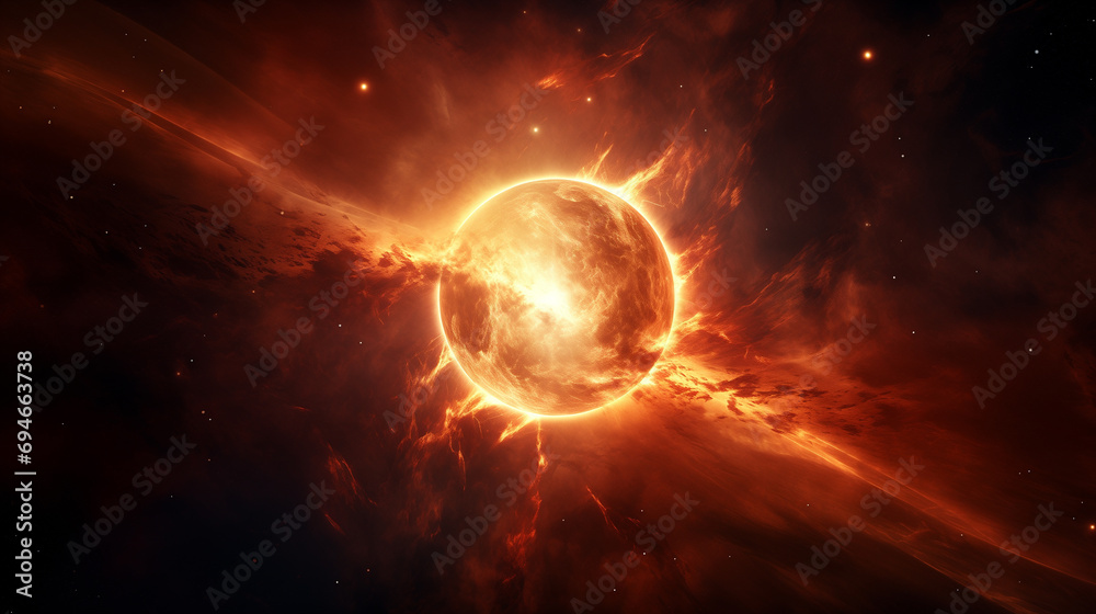 Majestic Solar Flare and Cosmic Clouds