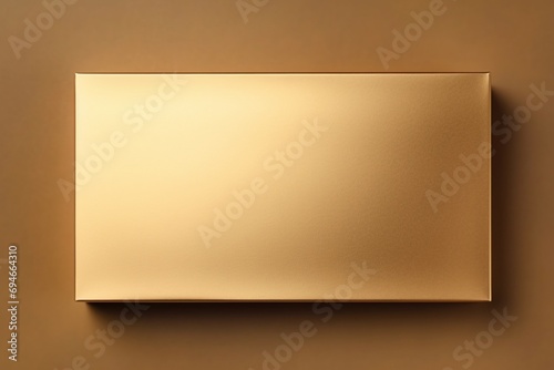 Obraz na płótnie A golden silk-thread empty magnetic cardboard box with copy space on blank labels for customization, positioned on a luxurious golden silk surface. Empty blank label cardboard Box. w salonie