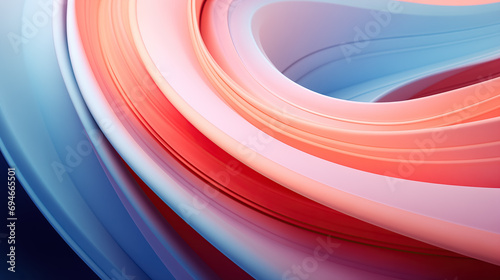 Swirling ribbons in blue and red hues.