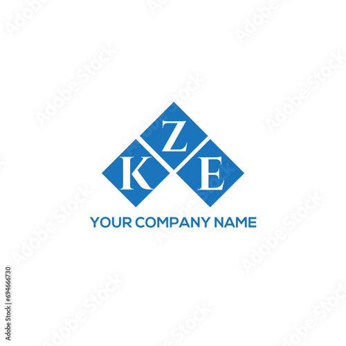 ZKE letter logo design on white background. ZKE creative initials letter logo concept. ZKE letter design.
 photo