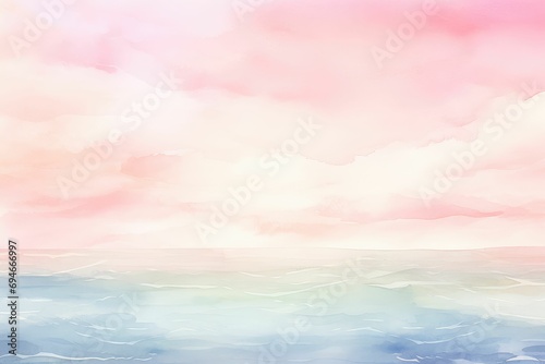 Watercolor Seascape Background  Tranquil Ocean Art with Beautiful Waves