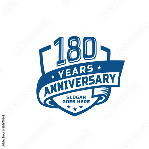 180 years anniversary celebration design template. 180th anniversary logo. Vector and illustration.
