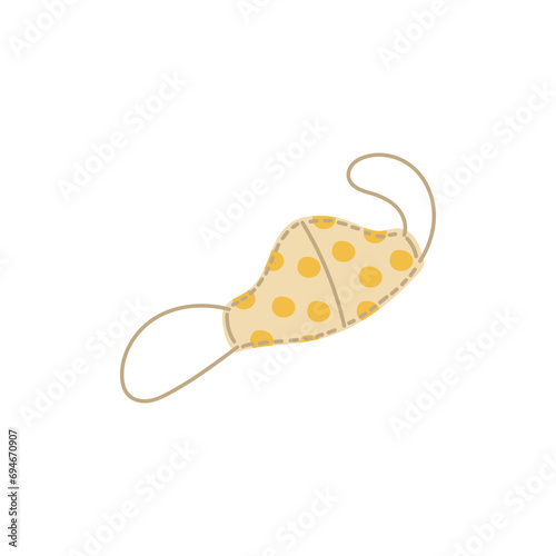 Eco-friendly protective reusable face mask flat vector illustration isolated.