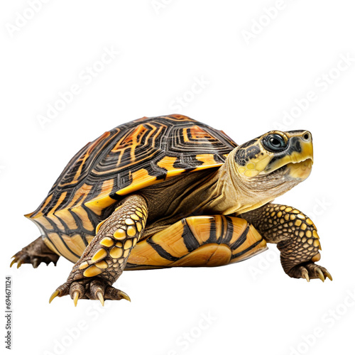 Turtle isolated on a transparent background. Animal PNG element.