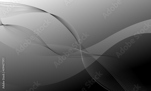 gray silver lines wave curves smooth gradient abstract background