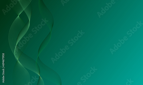 green business lines wave curves smooth gradient abstract background