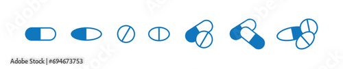pills icon on white background