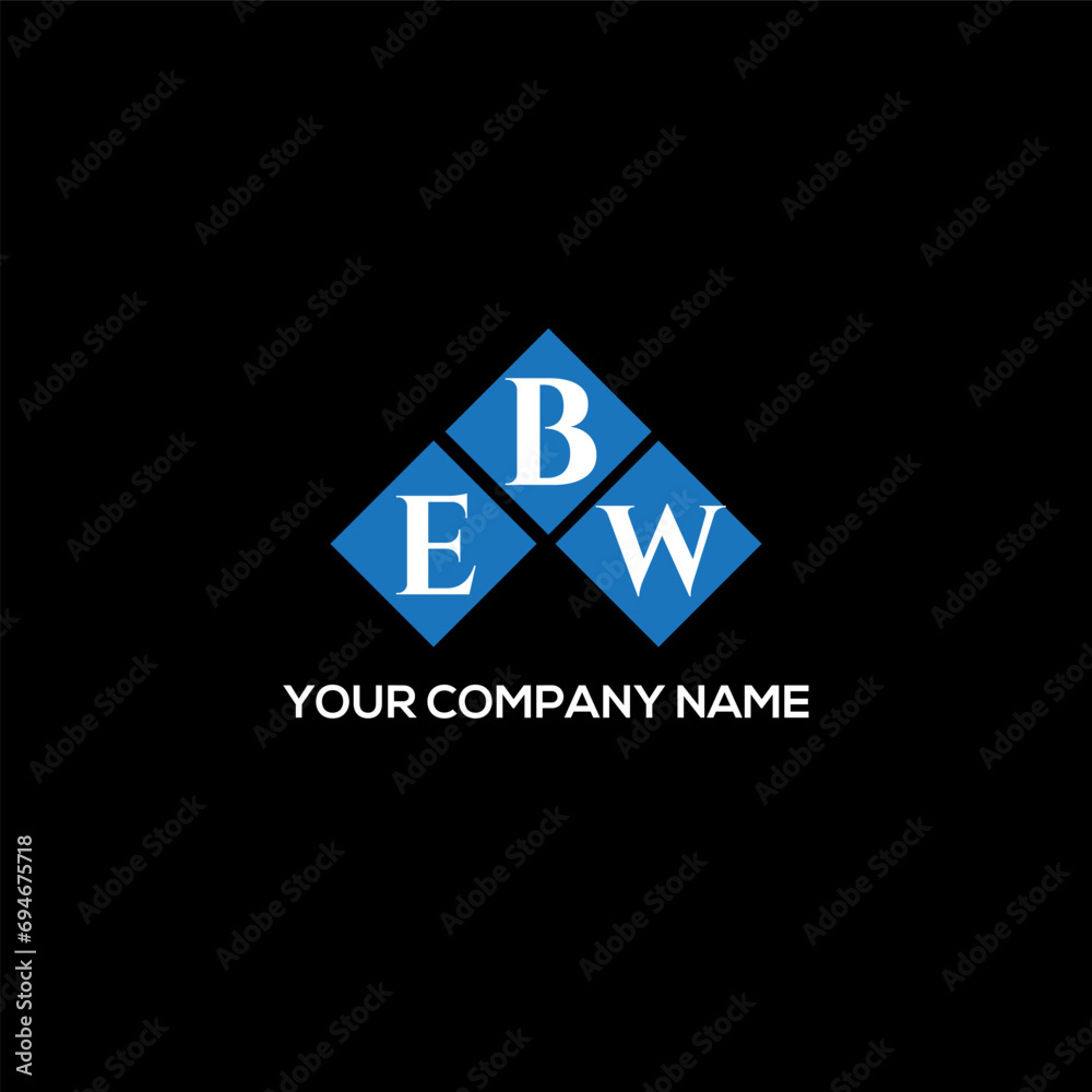 Fototapeta premium EBW letter logo design on white background. EBW creative initials letter logo concept. EBW letter design. 