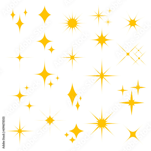 Yellow gold sparkles stars  bursts firework twinkle shiny flash glowing light