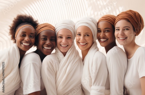 Smiling Women Group at Day Spa