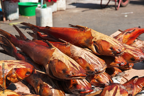 Some fish in Albert market in Banjul, Gambia, West Africa photo