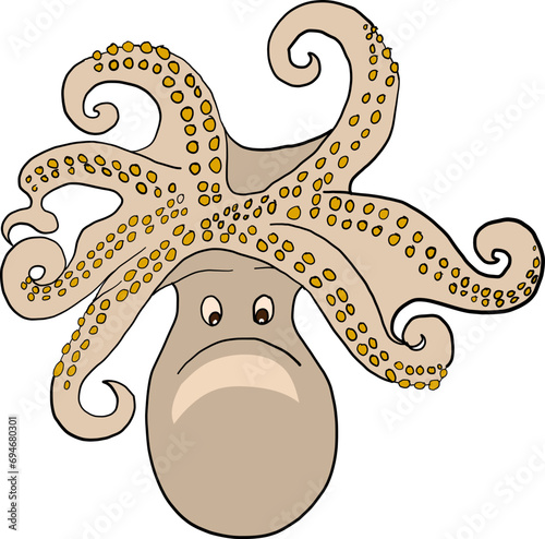 Illustration about animal faces isolated on white background.Set of fish and sea animals in cartoon style.Set of cartoon collection for elements on coloring book.set of wild animals.pet cartoon.