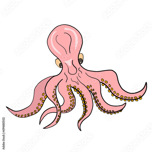 Illustration about animal faces isolated on white background.Set of fish and sea animals in cartoon style.Set of cartoon collection for elements on coloring book.set of wild animals.pet cartoon.
