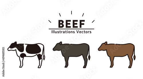 牛肉　牛　イラスト　アイコン