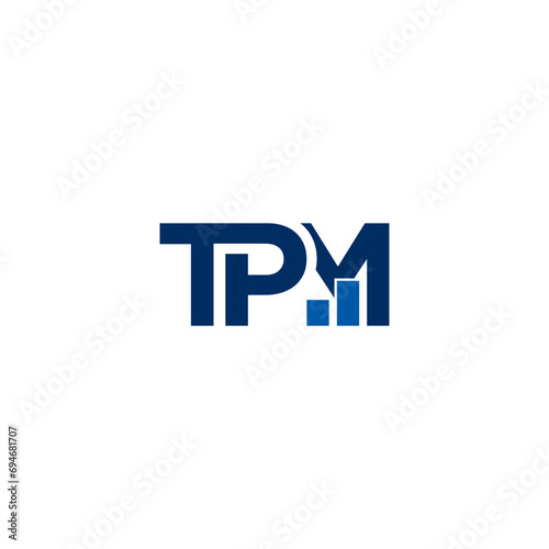 TPM Lettering wordmark logo design vector photo