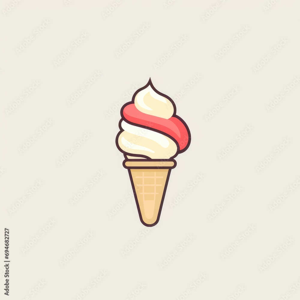 Cute ice cream illustration image