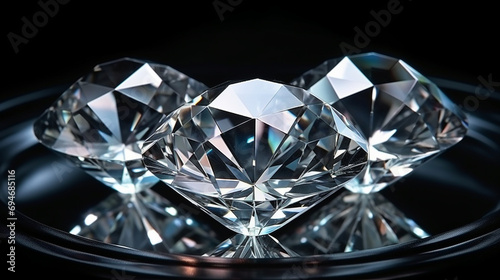 diamond on black HD 8K wallpaper Stock Photographic Image 