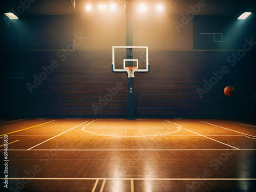 A Basketball Court with a Central Basketball Hoop © Usman