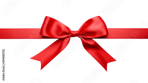 Red ribbon bow on a transparent background. For gift decoration, your wedding invitation card, greeting card, or gift boxes