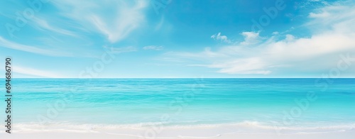 Serene Beach Paradise with Clear Blue Sky and Tranquil Sea