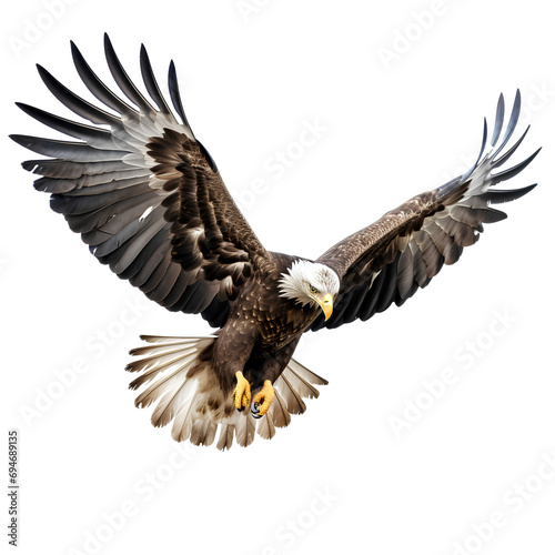 Eagle flying gracefully on transparent background PNG