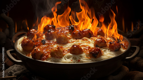 pot on fire HD 8K wallpaper Stock Photographic Image 