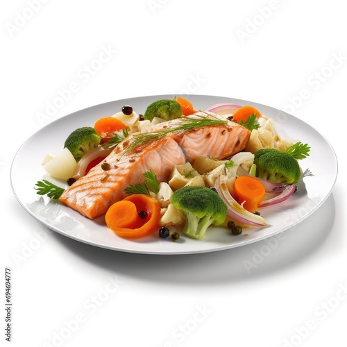 Steamed Salmon w Vegetables Mix