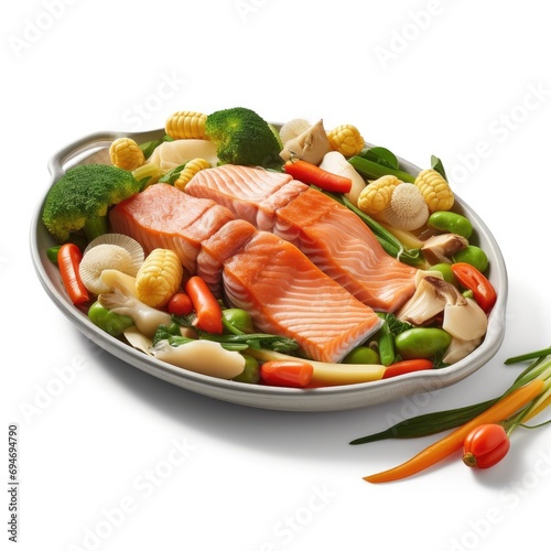 Steamed Salmon w Vegetables