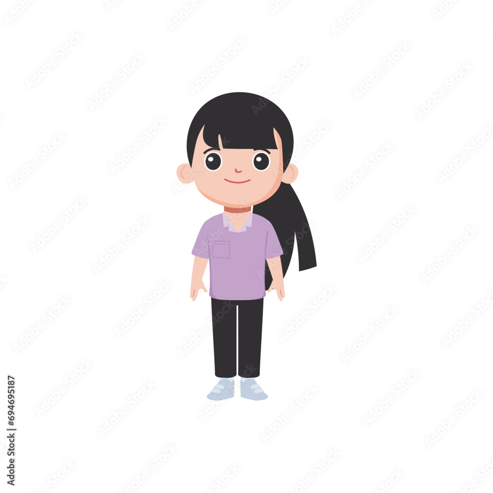 cute little vector child pose in cute clothes illustration cute little vector child pose in cute clothes illustration