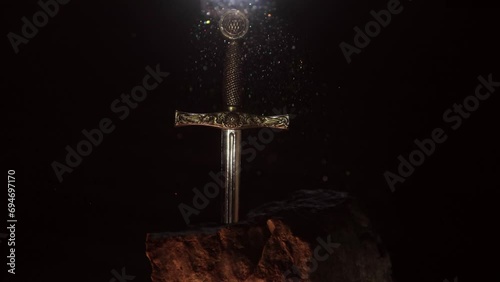 King Arthur's sword in a ray of light