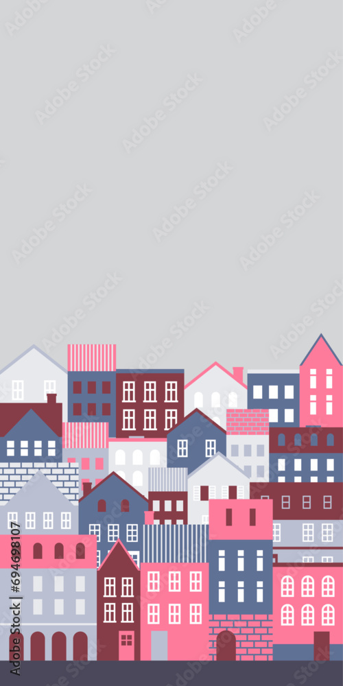 背景素材_ヨーロッパ風のかわいい町並み