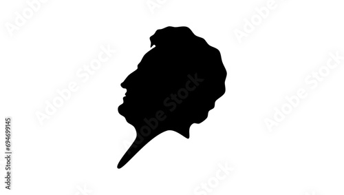 Georges Cuvier, black isolated silhouette