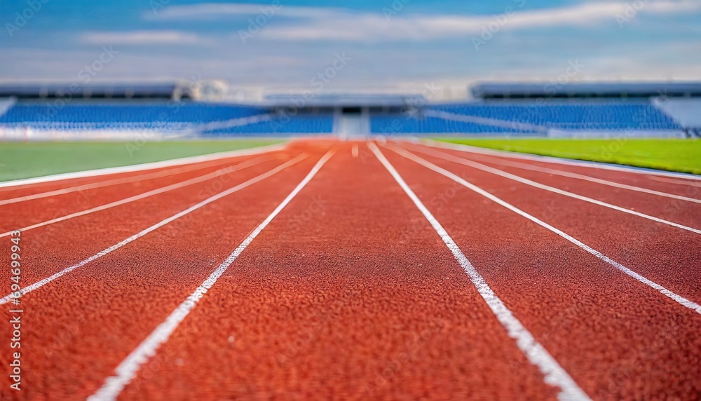 Fototapeta premium Pristine Running Track. Smooth Surface Ready for Runners