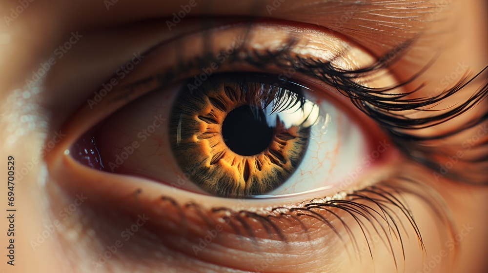 Fototapeta premium Brown Macro eye close up