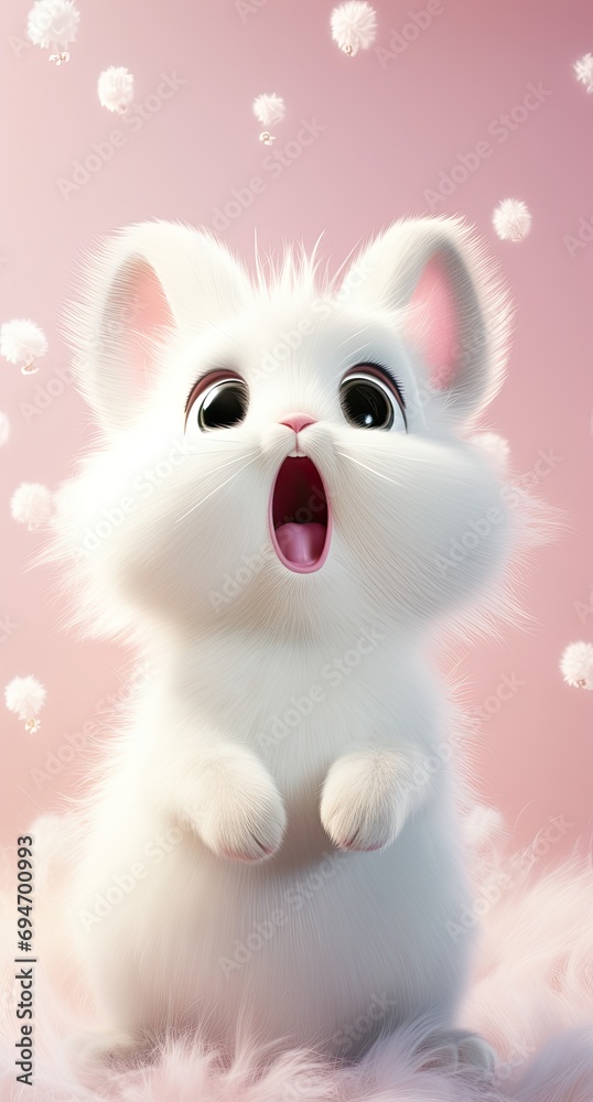 cute rabbit on pink background cute rabbit on pink background